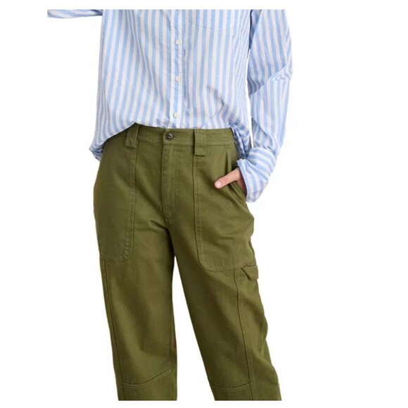 ALEX MILL Phoebe Straight Leg Cargo Pants Size 24 Green Casual Utility Cotton - Picture 3 of 13